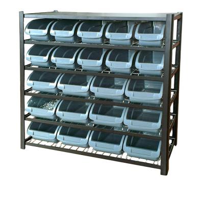 China Chinese supermarket supplier rivet rack with small bins storage plastic shelving parts storage drawers for sale