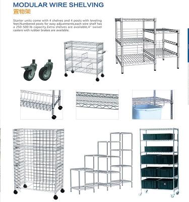 China Sustainable Stainless Steel Wire Shelving Square Kitchen Wire Shelving for sale