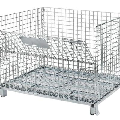 China Corrosion Protection Whole Sale Collapsible Collapsible Storage Cage Steel Wire Mesh Container for sale