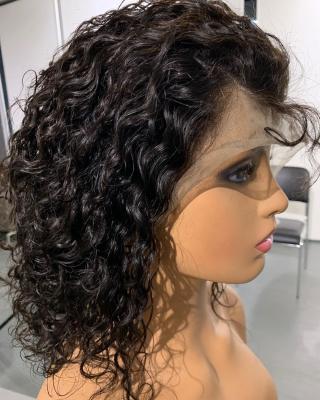 China Short Deep Curly Blonde Peruvian Wig Wave 100% Lace Front Virgin Hair, 8 Inch Virgin Wig Human Hair Lead Curly Wig For Black Women for sale