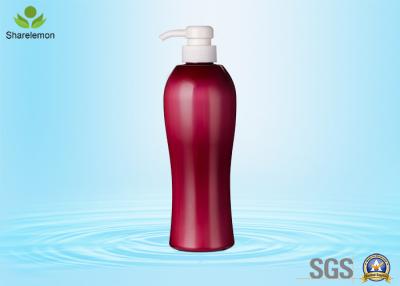 China Red Colored 450ml Plastic Shampoo Bottles With Lotion Pump / Filp Top Cap for sale