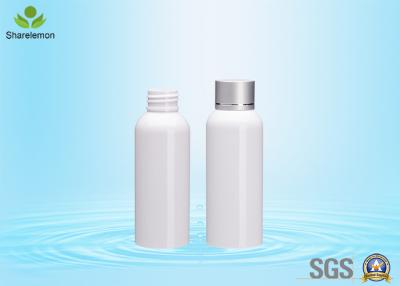 China 100ml Pet White Plastic Lotion Pump Bottles With Screw Cap For Cosmetic Packaging for sale