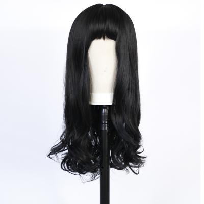 China Wholesale Body Wave Black Wig With Bangs Long Synthetic Black Wigs For Women Natural Wigs With Bangs For Black Women Cosplay Daily Party for sale