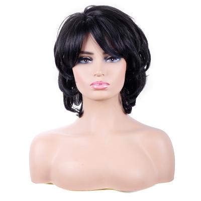 China Wholesale Silky Straight Short Brown Pixie Cut Black Synthetic Wigs For Women Very Synthetic Black Color Hair Natural Wig for sale