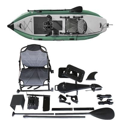 China Fishing Kayak With Foot Pedal GeeTone Popular Water Games Recreational Boat Sports Canoe Fishing Boat Funny Inflatable Kayak for sale