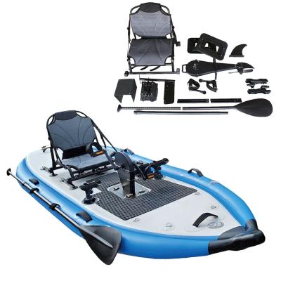 China Fishing Kayak with Foot Pedal GeeTone 1 Person Pedal Boat PVC Air Inflat Foot Pedal Inflatable Kayak for Drifting and Fishing for sale