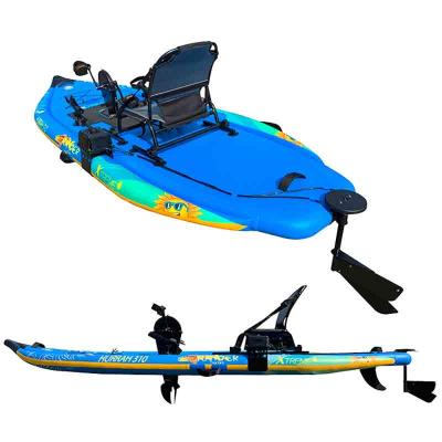 China Fishing Kayak With Foot Pedal GeeTone Reinforce PVC Propel Foot Pedal Fishing Kayak Paddle Board Pedal Drive Device Drop Stitch Inflatable Fish Kayaks for sale