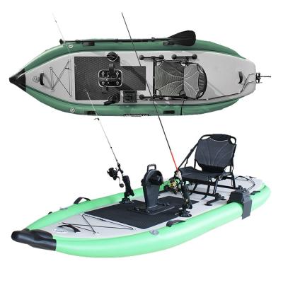 China Fishing Kayak With Foot Pedal GeeTone Best Selling Cheap Inflatable Kayak 3 Fishing Spots for sale