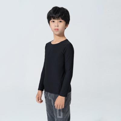 China Keep Warm Custom Personalizable Solid 120G No Deformation Long Sleeve Inner T-Shirt For Kid for sale