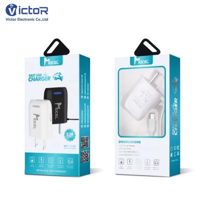 China Mobile Phone/Tablet/MP3/GPS Pack Individual USB Wall Charger with Cable for Samsung S8 for iPhone XS for sale