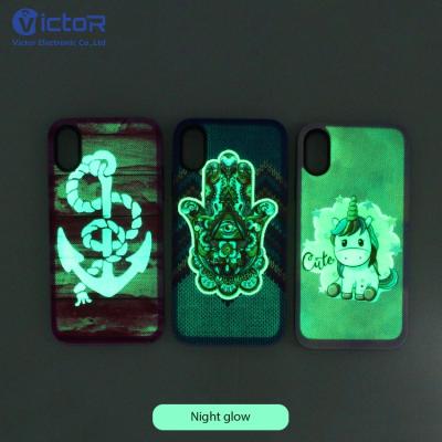 China New Products 5D Embossed Printing Design Night Glow Luminoso fundas de luminoso Mobile Phone Cover Case For iPhone XS for sale