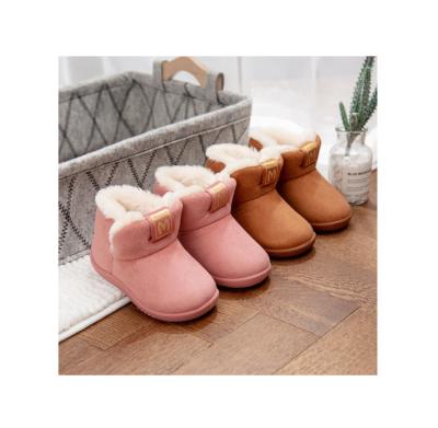 China Cartoon Cotton Anti-slippery Children's Solid Color Warm And Comfortable Home Non-slip Shoes High Top Cotton Shoes for sale