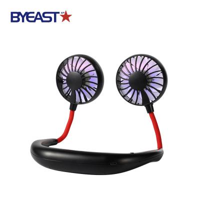 China Led Lightweight Portable Rechargeable Outdoor Sport Air Cooling Neck Blow Fan for sale