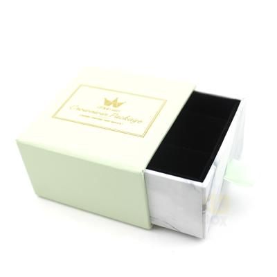 China Fancy Long Fancy Handmade Square Jewelry Earring And Necklace Gift Packaging Bracelets Box With Sliding Lid for sale