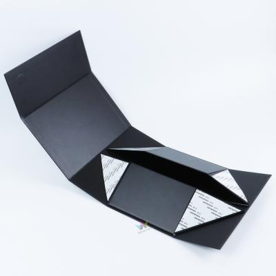 China Unique Custom Black Magnetic Folding Materials Packaging Gift Boxes Recycled Cardboard Rigid Box for sale