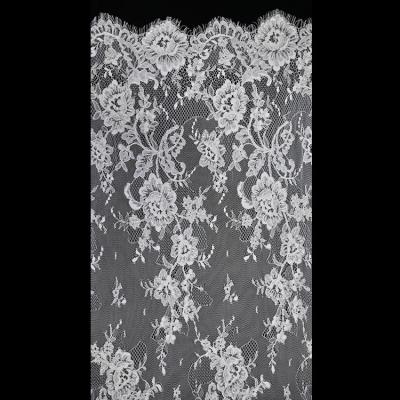 China Latest 2021 Soft Beaded Sequins Flower Design French 'Embroder' Tulle Lace Fabric for sale