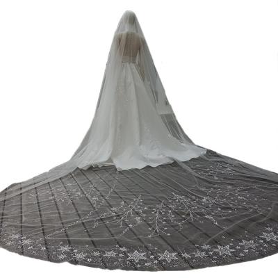 China Quality Guaranteed Soft Unique Lace Up Long Face Layer Tulle Veil for sale