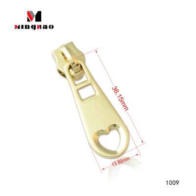 China Nickel Free Bag Zipper Puller Clear Color Custom Design Handbag Clothes Luggage Metal Accessories High Quality Manufacturing for sale