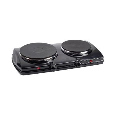 China Portable Electric Double Burner Countertop Hotel Kitchen Solid Smokeless Heating Cooker Hot Plate for sale