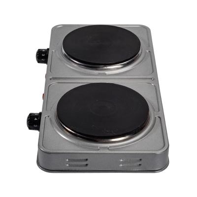 China Portable Outdoor Hotel Stainless Steel Travel Kitchen 2 Burner Cooking Electric Hot Dish for sale