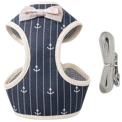 China Viable Factory Wholesale High Quality Chest Vest Style Strap With Chain Cat Pet Walking Harness for sale