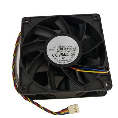 China Heat dissipation Cheap 2.7A 120 * 120 * 38mm 6000RPM 4 pin WPM 12 Volt DC Brushless Computer Cooling Fan QFR1212GHE-9D89 QFR1212GHE for sale