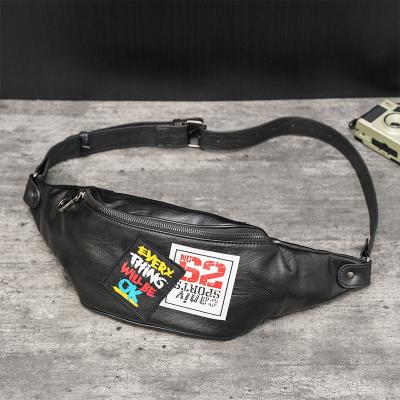 China Newspaper Used 2021 Fashion Men Belt Bag High Quality Shoulder Chest Bag New Arrive Black Pussy Pack Waist Bags for sale