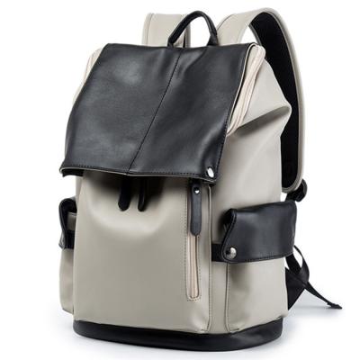 China Fashion waterproof hot sale Korean men's backpack school bag trend laptop bag beige backpack for sale