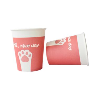 China Custom Disposable Single Wall Biodegradable Paper Cup Beverage Container Coffee Moisture Proof Logo Print Cheap Good Quality for sale