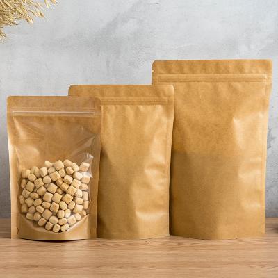 China Moisture Proof Customized Yin And Yang Kraft Paper Stand Up Ziplock Packaging Bags Or Snack Nuts Dried Fruit Candies for sale