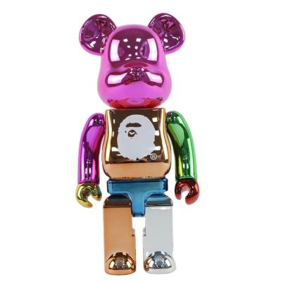 China Trend 1 color 28cm 400% tide brand Bear@brick BAPE plating violent bear ABS stock number with boxed for sale