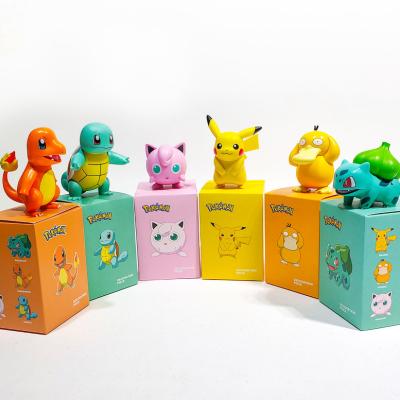 China Cute 6 Styles/Set 8cm Cute Anime Children's Toys POKEMON Pikachu Psyduck PVC Action Figure With Box for sale