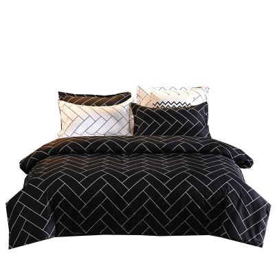 China Nondisposable Bedding Set Soft Comfortable Flat Full Bed Duvet Cover+ Sheet+Pillowcase Single Queen Large No Comforter for sale