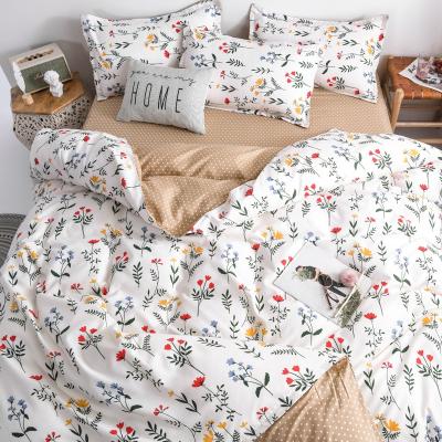 China Nondisposable white claroom flower duvet cover bed linen queen size sheets set comforter bedding sets for sale