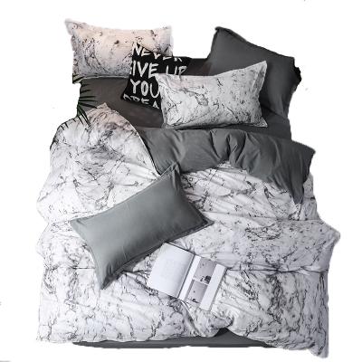 China Luxury Black Anti-Pull Bedding Set Queen King SIngle Full Size Polyester Bed Linen Duvet Cover Set Modern Bird Plaid Anime With Pillowcase for sale