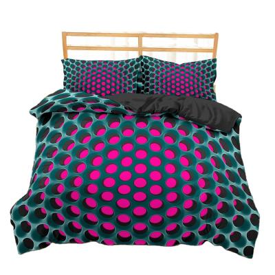 China New 2/3Pcs Dense Anti-Pull Fashion 3D Hole Pattern Duvet Cover Set 3D Quilt Cover With Pillow Case 3D Bedding Sets for sale