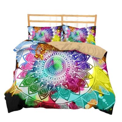 China Anti-Pull Psychedelic Bohemian Dreamy Bedding Set King Queen Size Colorful Single Catcher Boho Duvet Cover With Pillowcase 2/3 PCS for sale