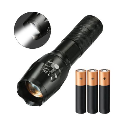 China Multifunctional portable handheld lithium battery brightest adjustable zoom T6 camping tactical flashlight for sale