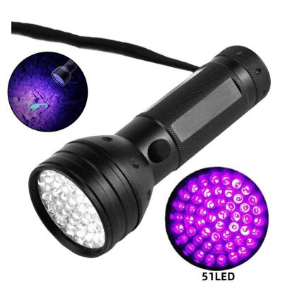 China Industrial 51 Led Purple Beads Flashlight 395NM UV For Dog / Cat / Pet Urine & Dry Spots & Bed Bug On Carpets / Flooring for sale