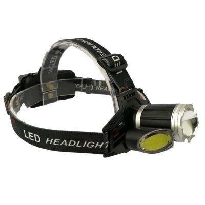 China ABS 3 LED Head Light Flashlight 4 Modes COB Rechargeable Camping Hunting Waterproof Headlight for sale