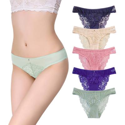 China Wholesale breathable cheap black lace ladies panties adult mature fashion rise transparent old ladies in sexy underwear for sale