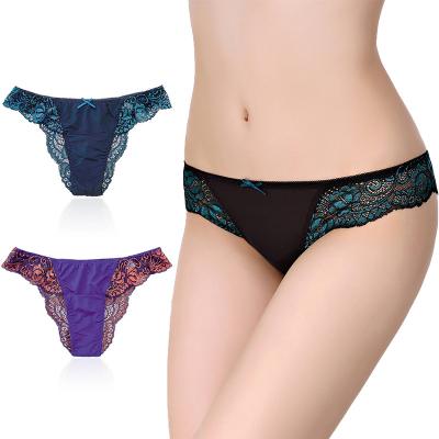 China Free sample butterfly beautiful breathable black transparent lace older women sexy ladies underwear panties for sale