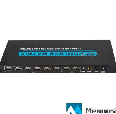 China For Video Capture HD MI Splitter Distributor 6x2 Matrix 6 Into 2 Switch 3d Audio Arc SPDIF for sale