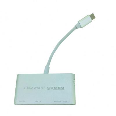 China Portable 5 in 1 Type C USB-C OTG 3.0 USB Hub Smart Card Reader for Smartphone for sale