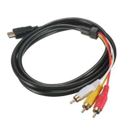 China Multimedia 1.5M HD*MI 3 Male To Component RCA 3RCA AV Video Convert Cable Cord Adapter For DVD HDTV STB 1080P for sale