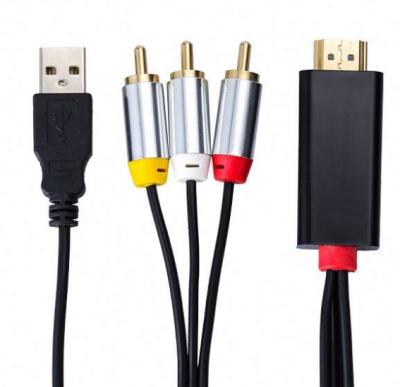 China HDTV HD*MI To RCA Cable HD*MI Male To 3RCA Male Connector Composite Adapter AV for sale