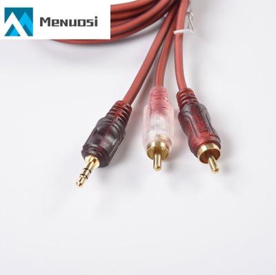 China DVD Player Factory Supply 3.5mm Male To 2RCA Male Audio Video Cable For DVD Player/HDTV for sale