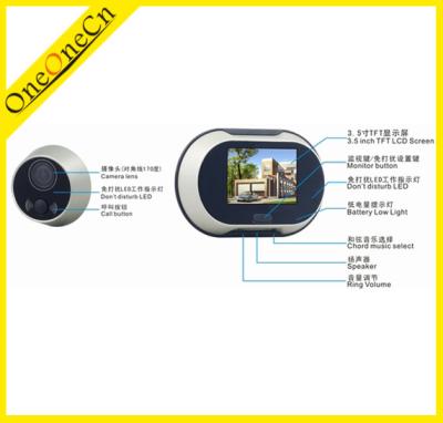 China Wide Angle Door Peephole Viewer 3.5 Inch Digital Peephole Viewer for sale