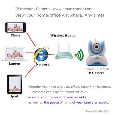 China Sistemas de la cámara IP del wifi del detector de movimiento, 24/7 robo y supervisión del hurto para la fábrica en venta