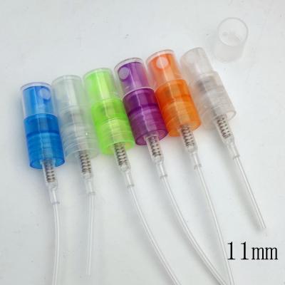 China Non Spill 11mm Plastic Screw Mist Sprayer With Half Cap For Glass Bottle for sale